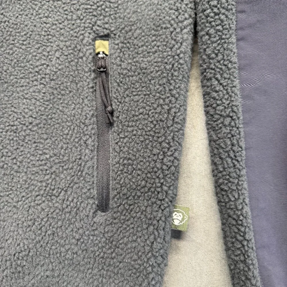 Howler Brothers Sherpa Fleece Zip Hoodie Gray Men’s Medium Hooded Outdoor Jacket - Picture 5 of 11